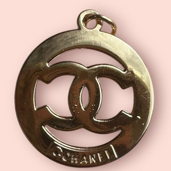 Chanel CC rhinestone Blue Jewelry Charm Zipper Pull Pendant Logo Designer y2k - Picture 2 of 2